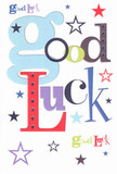 Bursts of encouragement leap from this bold, cheerful good luck card, its striking fonts and joyful colours reflecting the creative pulse of Brixton's community. The phrase 'Good Luck' is artfully composed in playful pastel blue, deep red, moss green, and rich violet, each letter blending like the paints of a local muralist. Deep navy, lilac, and zesty lime stars whirl across the pure white backdrop, echoing stars in a Brixton night sky and symbolising boundless opportunity. The smooth, tactile surface reminds you of finely pressed stationery, as pleasing to the touch as wrapping crisp paper around a spring bouquet at Brixton market. This is the card you'd slip into a friend's hand on the eve of a big interview near Herne Hill or a nerve-wracking exam at a local college-infused with the optimism, hope, and homemade magic that comes from true belief in someone's potential. It's a beautifully crafted wish for new beginnings in the heart of Brixton.